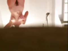 Lassú mozgás, szőrös bokor felesége, mikor kiszálltam a zuhany